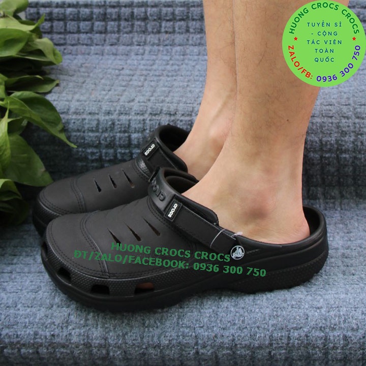 DÉP SỤC CROCSS YUKON SPORT CLOG CHO NAM MÀU ĐEN chuẩn xịn full box