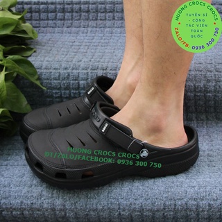 DÉP SỤC CROCS YUKON SPORT CLOG CHO NAM MÀU ĐEN chuẩn xịn full box