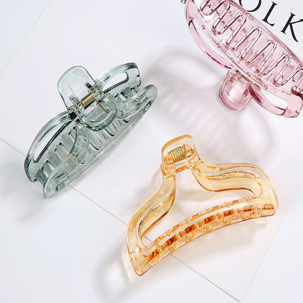 Kẹp tóc hình cá mập bằng nhựa trong suốt cỡ lớn phong cách Hàn Quốc cho nữ