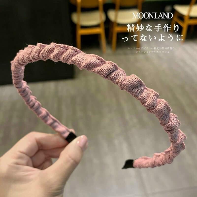 Cài nhún vải thô 2 màu xanh hồng