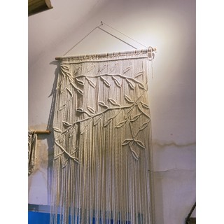 Rèm macrame hoạ tiết chiếc lá size 60x180cm