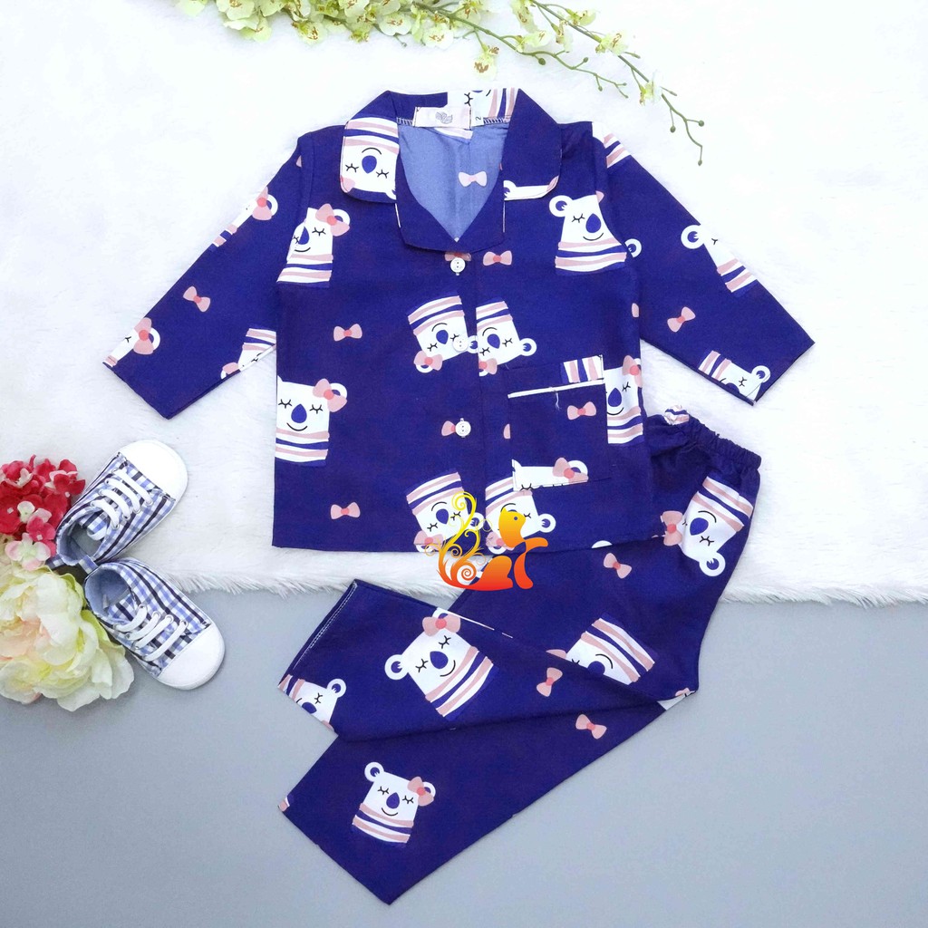 Đồ Bộ Mặc Nhà &quot;Gấu Áo Sọc&quot; Pijama Kate Thái Quần Dài - Cho Bé 8-38kg.