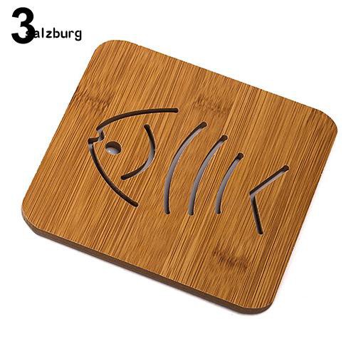 Miếng lót chất liệu gỗ chống trơn kích thước 14.3cm x 14.3cm nhiều kiểu dáng tiện dụng