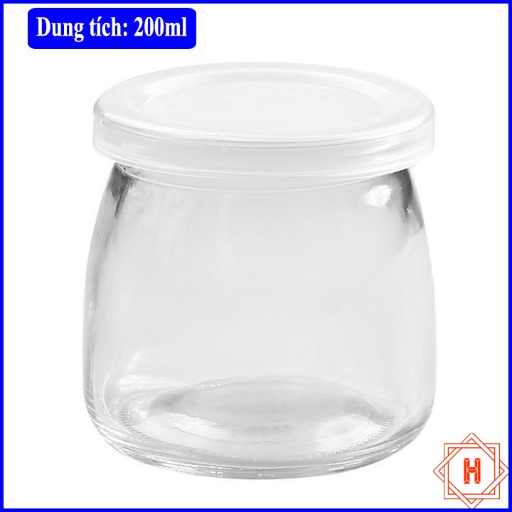  Combo 5 Hũ Thủy Tinh 200ml Tròn Làm Sữa Chua, Caramen, Pudding { H }