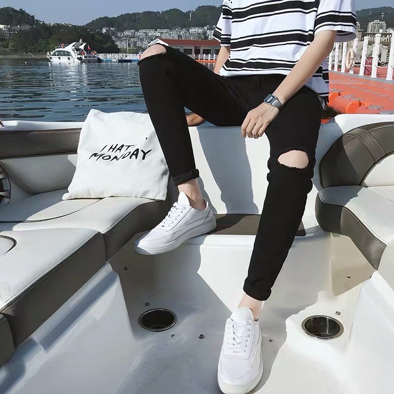 QUẦN JEANS SKINNY CO DÃN RÁCH GỐI (kèm hình chụp thật)