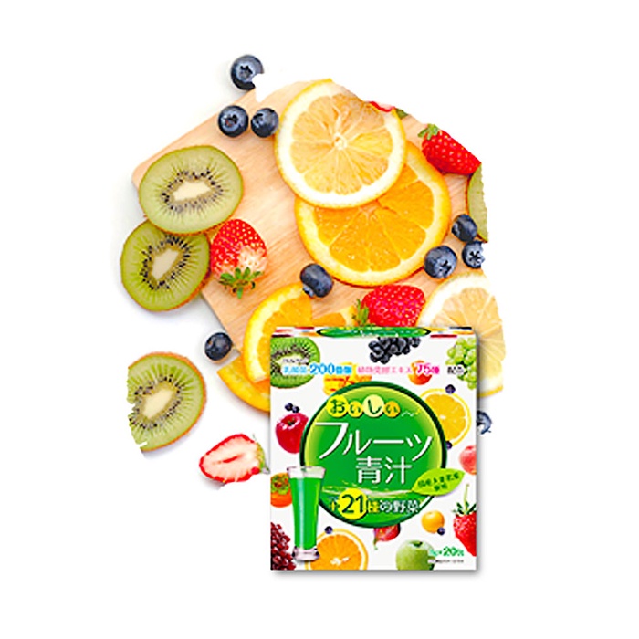 BỘT LÁ ĐẠI MẠCH NON, RAU XANH VÀ TRÁI CÂY YUWA NHẬT BẢN (HỘP 20 GÓI)