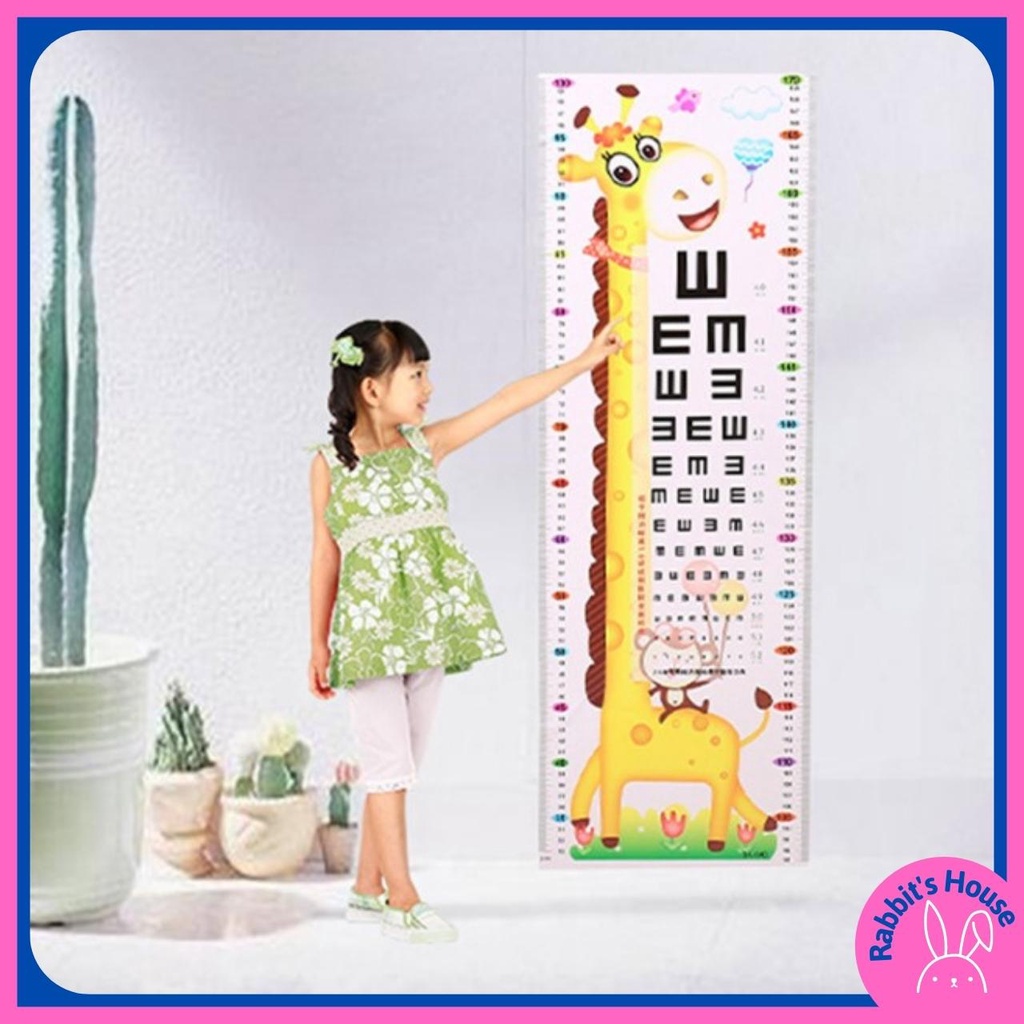Decal dán tường, giấy dán tường thước đo chiều cao cho bé hình con vật