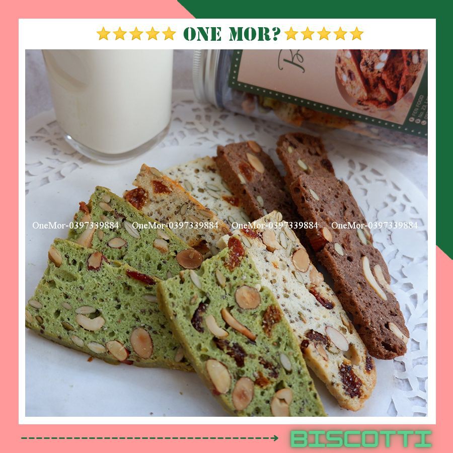 Bánh ăn kiêng giảm cân Biscotti dinh dưỡng cho người ăn kiêng, cho mẹ bầu, bánh hạt dinh dưỡng eatclean | OneMor