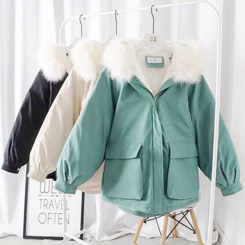 Áo phao kaki lót lông | BigBuy360 - bigbuy360.vn