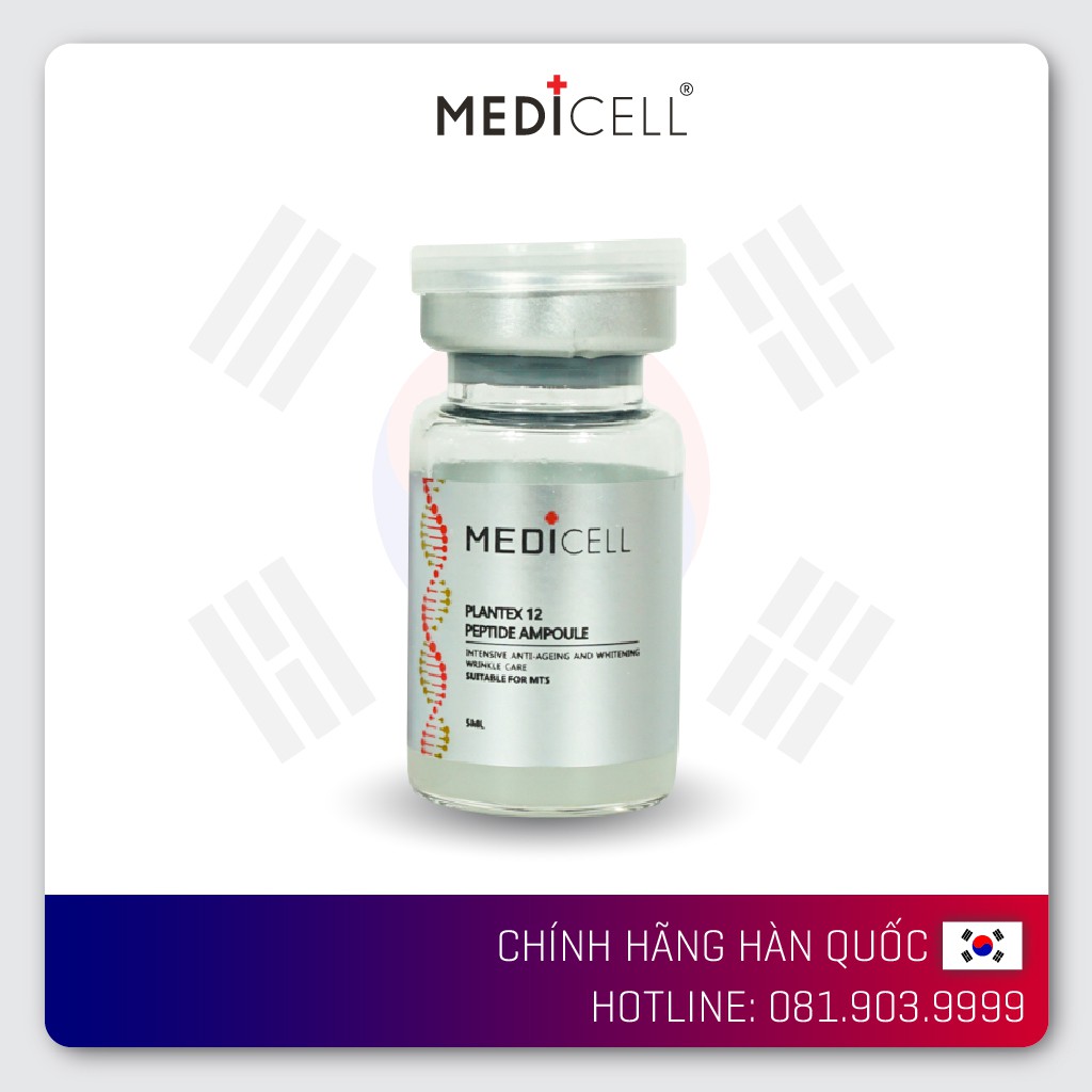 Tế bào gốc thực vật Hàn Quốc Plantex 12 Peptide Medicell làm trắng da, hết sẹo rỗ, da căng bóng mướt mịn