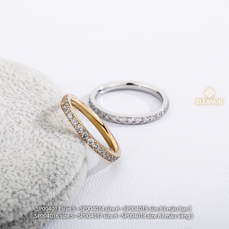 Nhẫn nữ titan Eleanor Accessories đính đá phụ kiện trang sức 5625