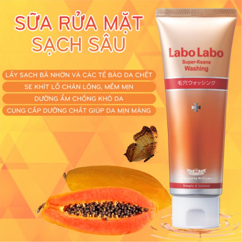 Sữa Rửa Mặt Tạo Bọt Sạch Sâu Dr.Ci:Labo Supper Keana Washing Dành Cho Mọi Loại Da (Tuýp 120g)