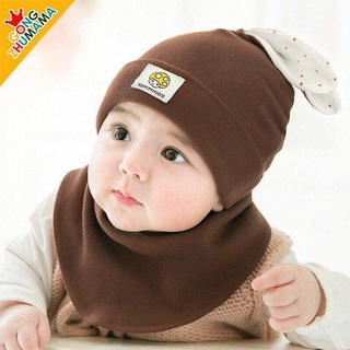 Set khăn mũ cotton cực xinh cho bé