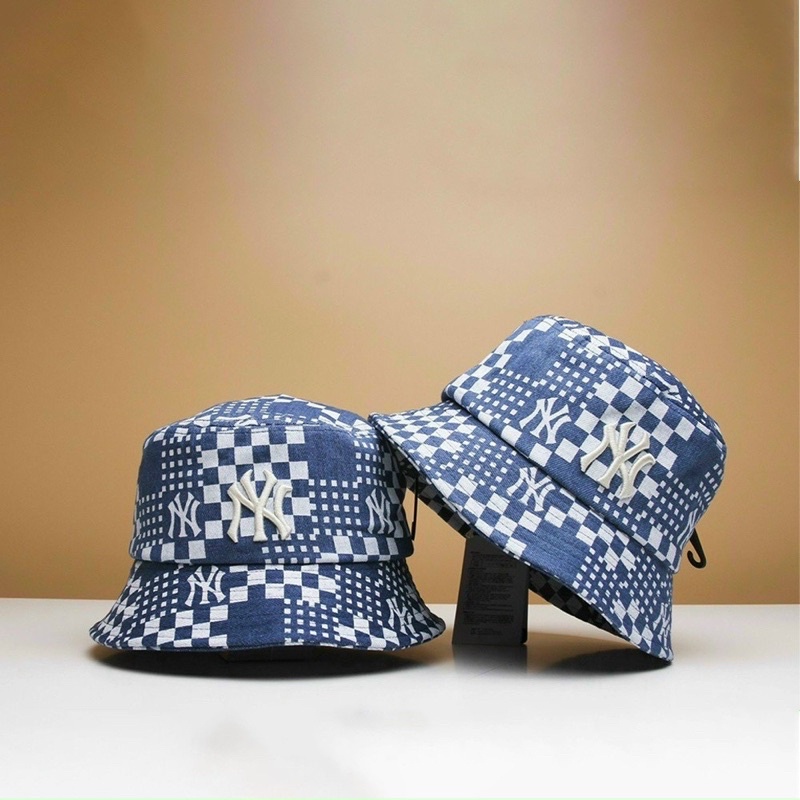 Mũ /Nón jean bucket MLB nam nữ cá tính, fullogo tem mạc