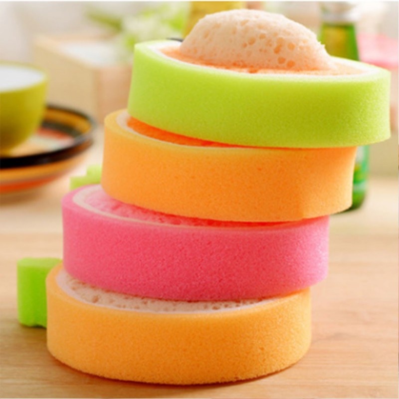 1 Bọt Biển Dày Rửa Chén Hình Trái Cây Đa Năng Khử Trùng Mạnh Cho Nhà Bếp