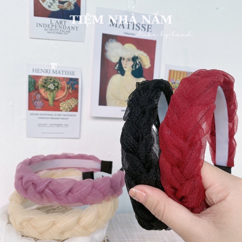 BỜM / CÀI TÓC TẾT BÍM VOAN NHĂN XINH XẮN - [ Nhà Nấm handmade ]