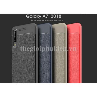 Ốp lưng SamSung Galaxy A7 2018 silicon giả da, chống sốc Auto Focus