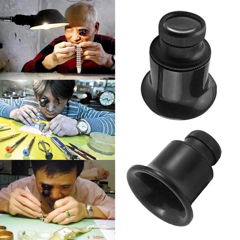Kính Lúp Một Mắt 3X 5X 10X 15X 20X Chuyên Dụng Cho Thợ Sửa Đồng Hồ