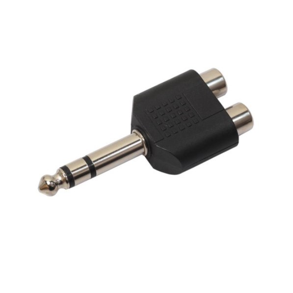 Jack chuyển 6.35mm (1/4&quot;) ra 2 đầu hoa sen (RCA)