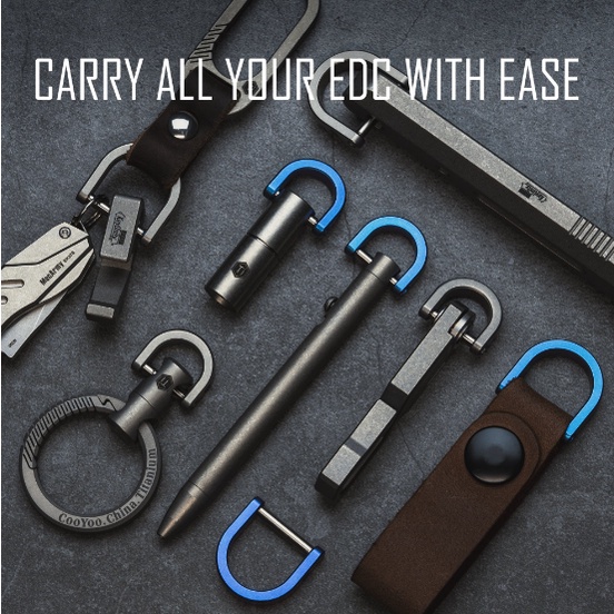 Móc khóa chữ D Key Unity KA17,  EDC, phụ kiện nam