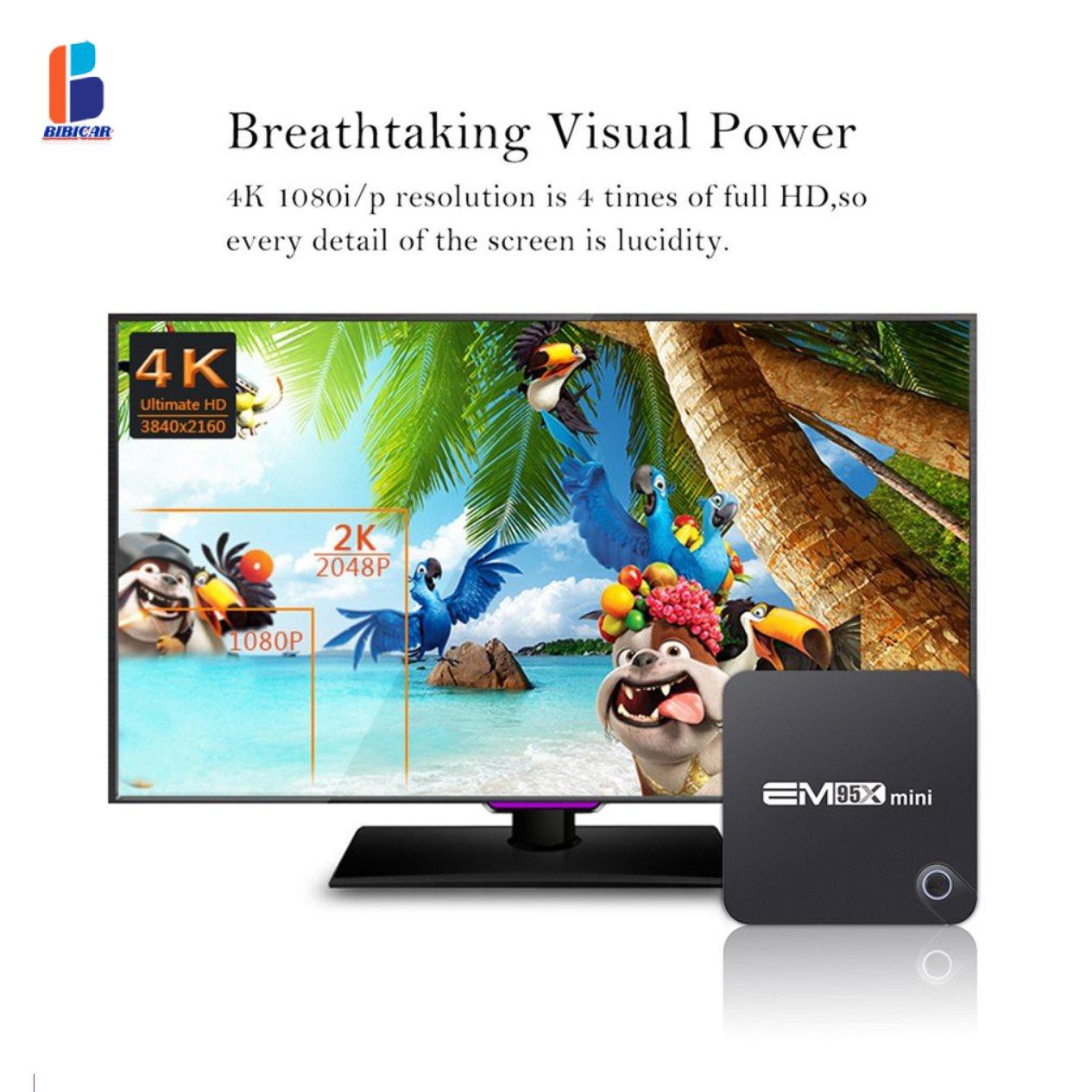 Bộ Tv Box Em95X Mini 4k Amlogic S905W Lõi Tứ Và Phụ Kiện