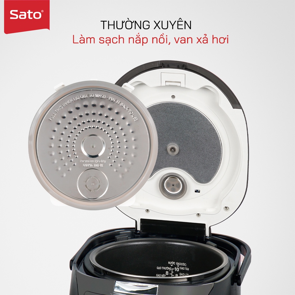 Nồi cơm điện cao tần Sato 18CT011 1.8L, công nghệ cao tần IH inverter thông minh