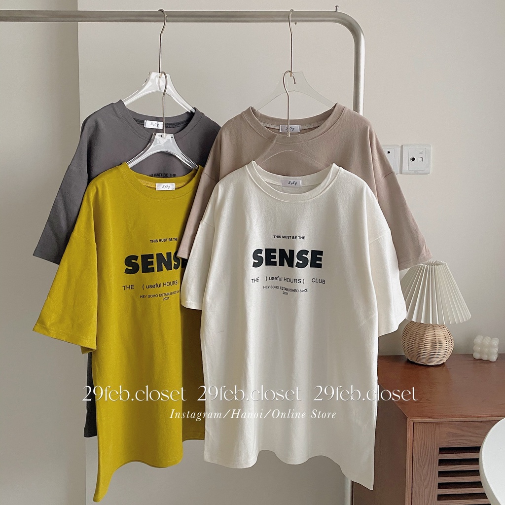 [Ảnh thật/Video] Áo phông oversize in SENSE tag 3158, mặc đôi nam nữ - 29feb.closet - A17 | BigBuy360 - bigbuy360.vn