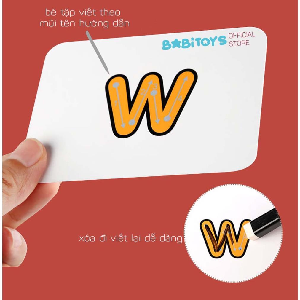 Spelling game Đỏ- Trò chơi đánh vần ghép từ vựng Tiếng Anh- 52 CHỮ GỖ+ 28 THẺ+ BỘ THẺ BẢNG CHỮ CÁI T.ANH+ BÚT