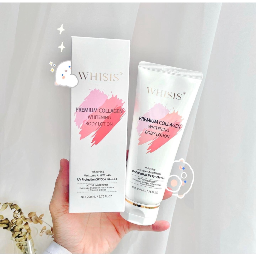 Kem Dưỡng Thể Trắng Da Chống Nắng WHISIS Premium Collagen Whitening Body Lotion 200ml