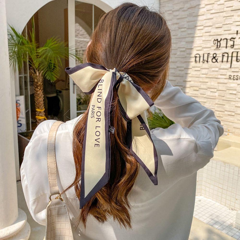 MXGOODS Dây Cột Tóc Đuôi Ngựa Bằng Vải Lụa Họa Tiết Hoa Phong Cách Pháp Ngọt Ngào Cho Nữ