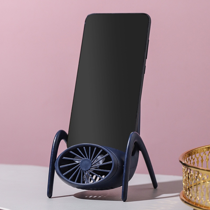 Quạt mini sạc usb Cầm Tay Không Gây Tiếng Ồn Có Giá Đỡ Điện Thoại Tiện Lợi Dành Cho Đi Du Lịch