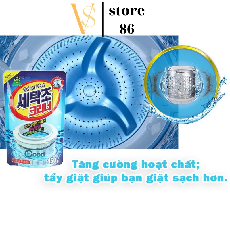 Bột Tẩy Lồng Máy Giặt ,Bột Tẩy Vệ Sinh Lồng Máy Giặt, Làm Sạch Lồng Giặt Hàn Quốc Sandokkaebi (450g)