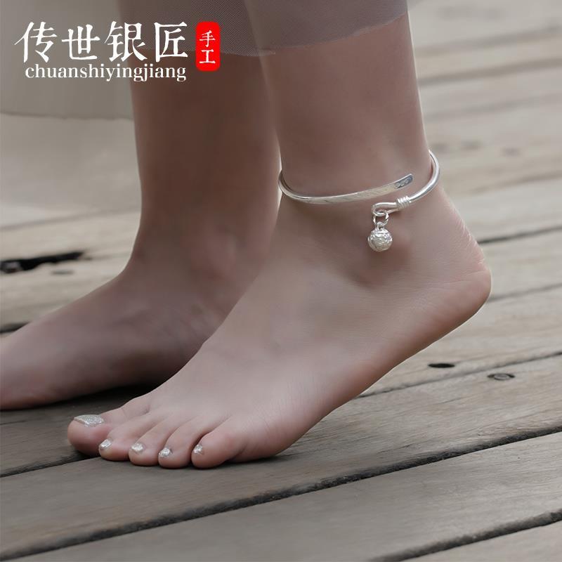 Lắc Chân Bạc S925 Dạng Đẩy Có Thể Điều Chỉnh Kích Thước Dành Cho Nữ