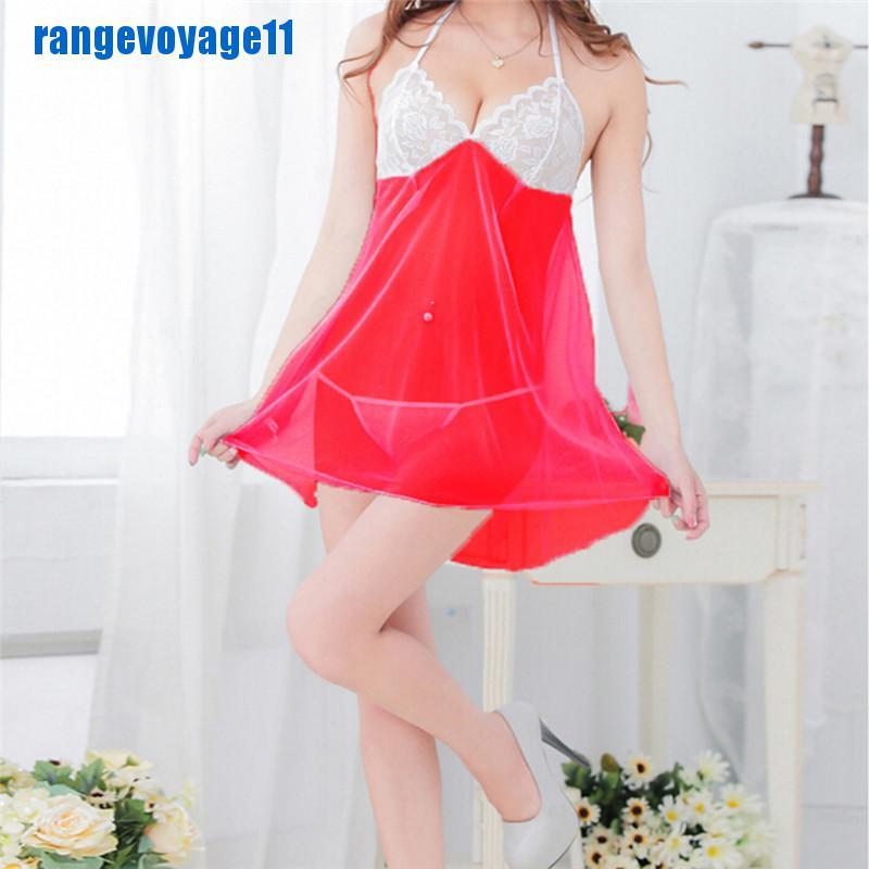 Đầm ngủ phối ren xuyên thấu quyến rũ cho nữ