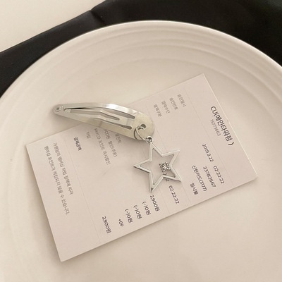 Kẹp tóc BB bề mặt kim loại phong cách punk đơn giản ngọt ngào dành cho bé gái