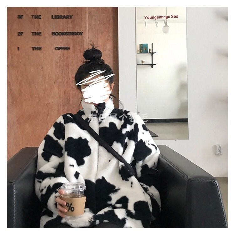 Áo Khoác Polo Bò Sữa Lông Ulzzang Unisex