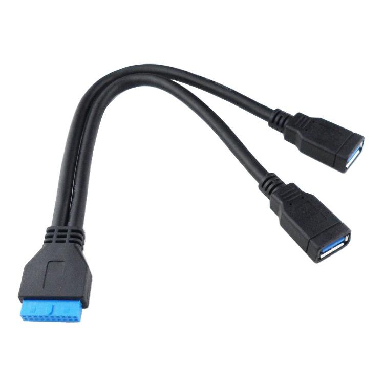 Dây cáp nối bo mạch chủ từ lỗ cắm 2 cổng usb 3.0 loại a sang 20 pin