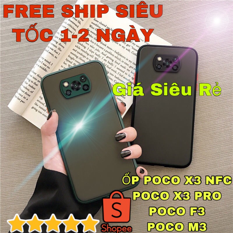 Ốp Điện Thoại XIAOMI POCO X3 NFC X3 PRO POCO F3 M3 Mặt Nhám Chống Sốc Va Đập (Tặng Skin Dán Ngẫu Nhiên)