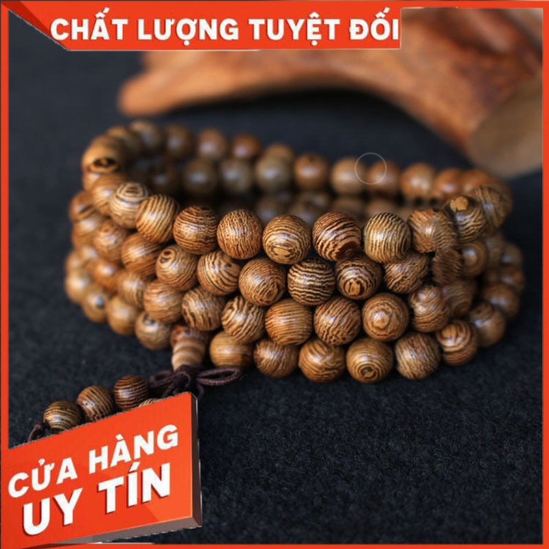 Vòng Chuỗi Đeo Tay 108 Hạt Bằng Gỗ Nhiên Tự Nhiên 8mm - shop_khanhsky