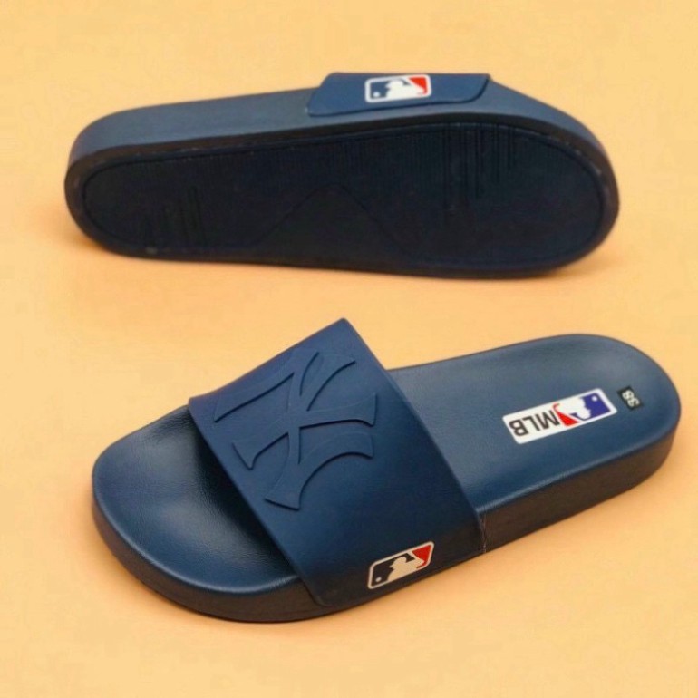 Dép MLB NY quai ngang, dép ny thời trang họa tiết đep, thời trang, đế cao su đúc