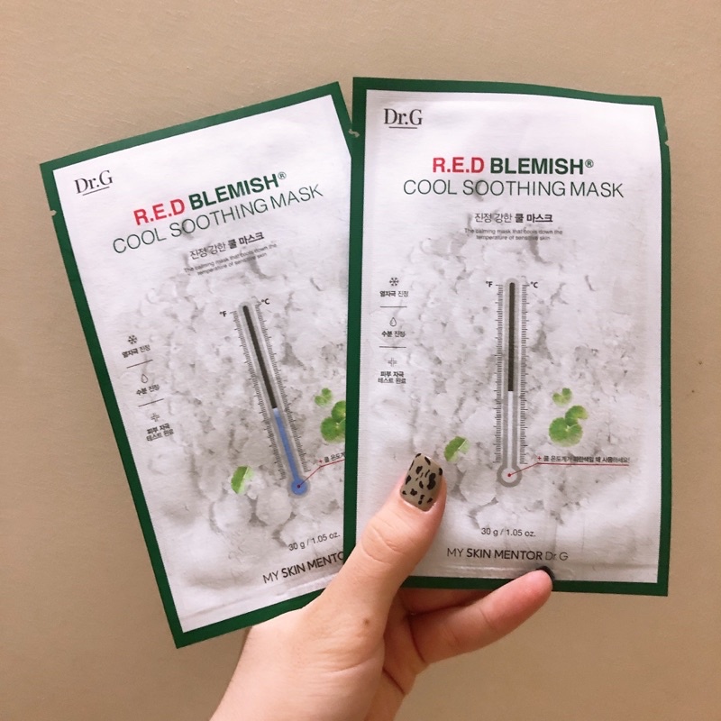 Mặt nạ rau má Dr.G dưỡng ẩm làm dịu da và trắng da RED BLEMISH COOL SOOTHING MASK 30g