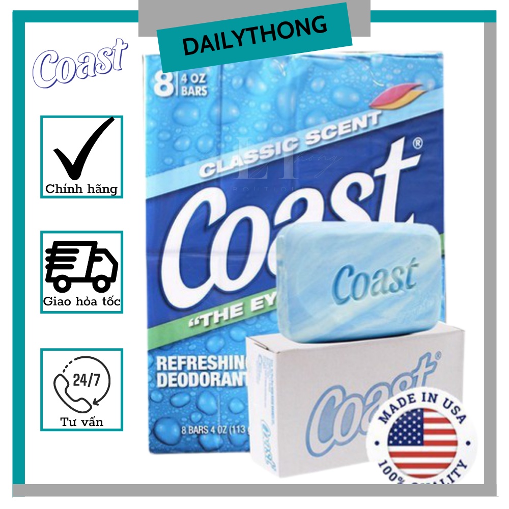 Xà‎ phòng Coast Classic Scent Refreshing‎ Deadorant 113g / Xà bông tắm thơm Mỹ