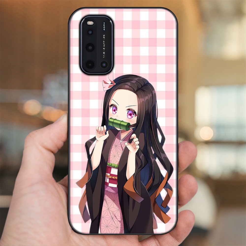 Ốp lưng Vivo V19 viền đen in hình Nezuko Kimetsu no Yaiba