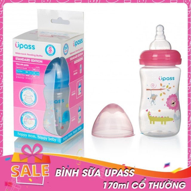 (Made in Thailand) Bình Sữa Cổ Hẹp UPASS (60ml - 140ml - 170ml - 270ml) (UP0102X - UP0104X - UP0105X - UP0109X)