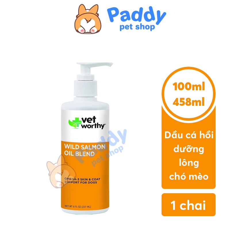 Dầu Cá Hồi Vet Worthy Dưỡng Lông Da Chó (Mỹ)