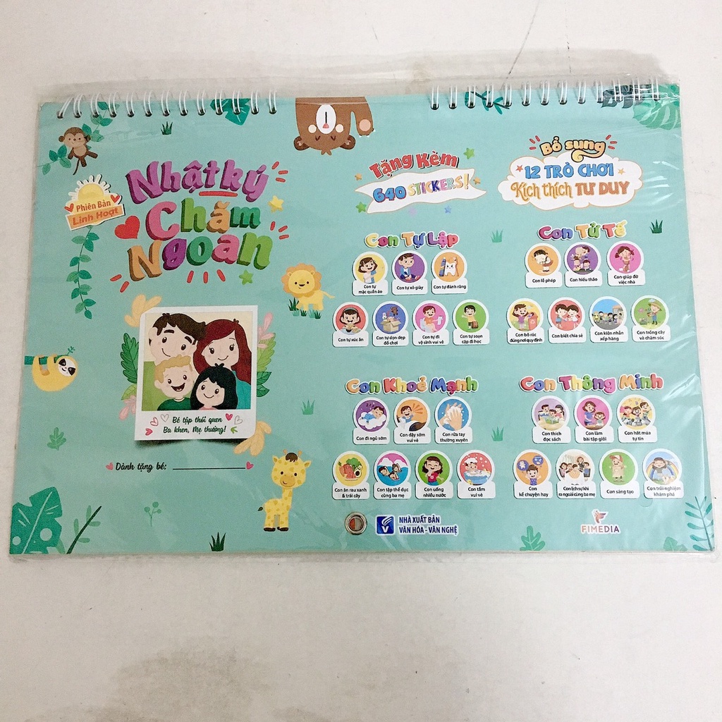 Bảng Nhật Ký Chăm Ngoan Cho Các Bé Mầm Non - Lịch Để Bàn Hoặc Treo Tường