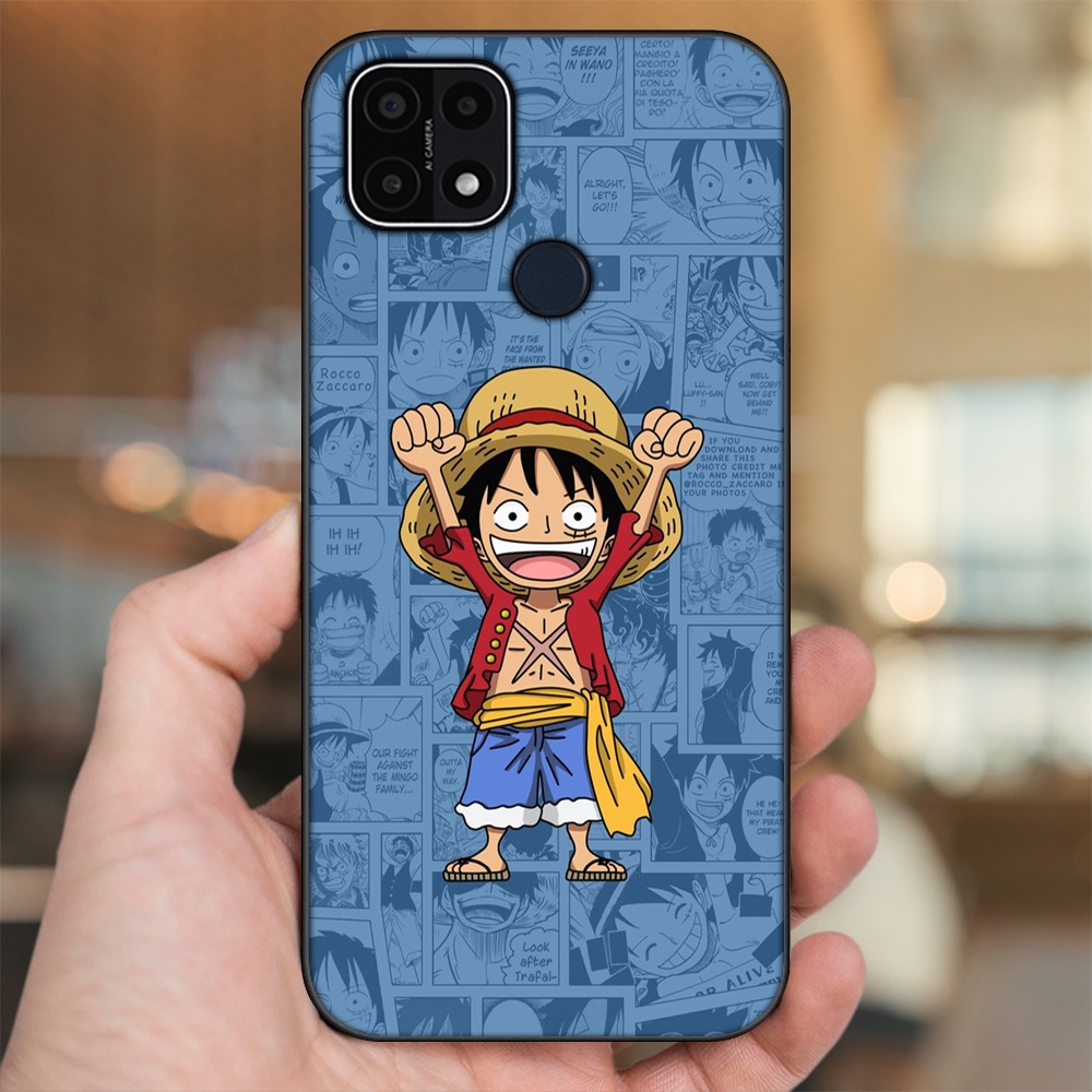 Ốp lưng Oppo A15, A15s viền đen in hình Luffy One Piece