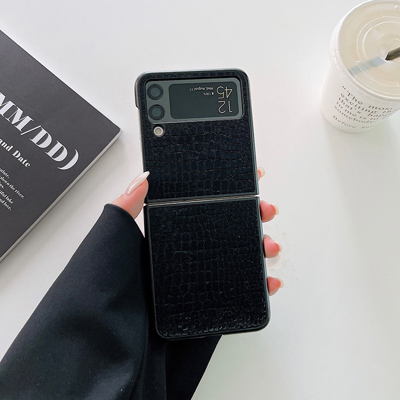 Ốp Điện Thoại Da Pu Sang Trọng Cho Samsung Galaxy Z Flip 3 5G ZFlip3 Zflip 3 Luxe Galaxy ZFlip3
