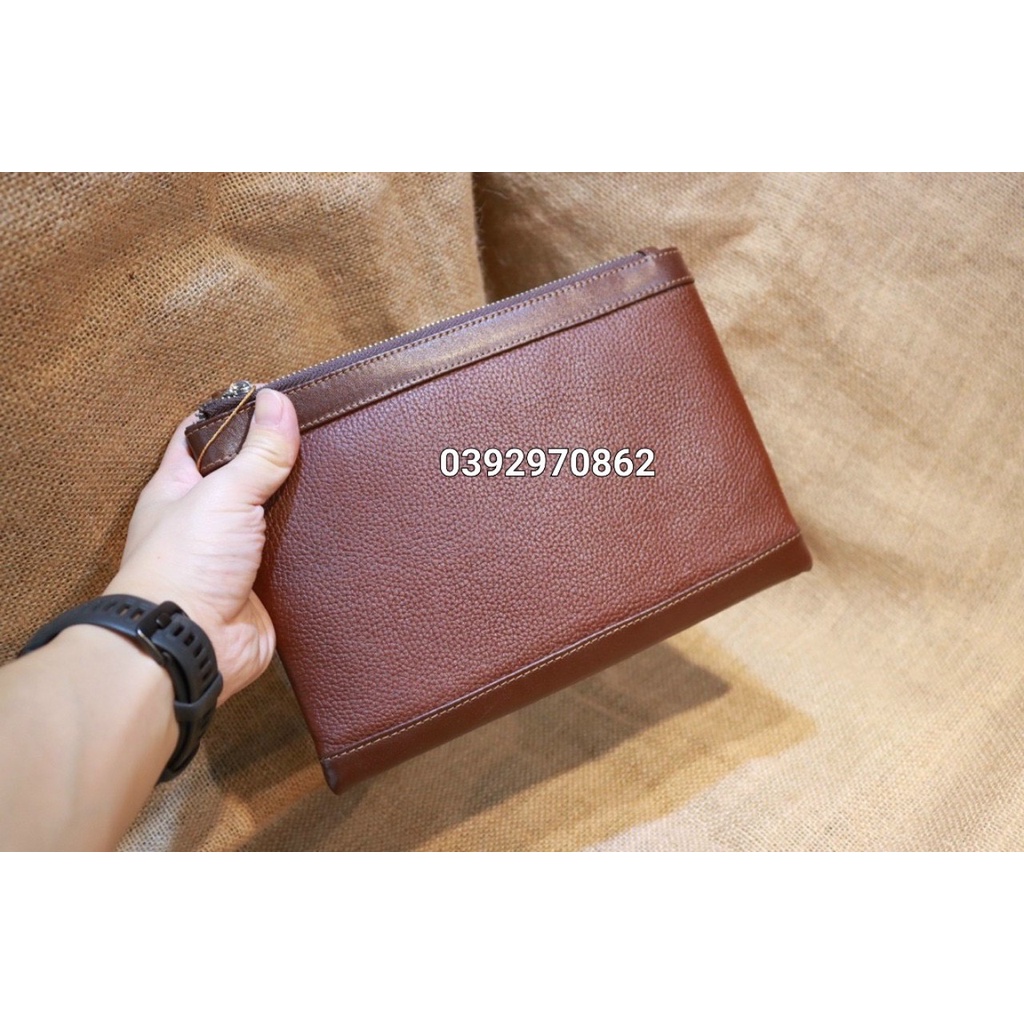 Clutch cầm tay nam da bò thật  - 100% da bò thật BH 1 năm sang trọng cho cánh mày dâu