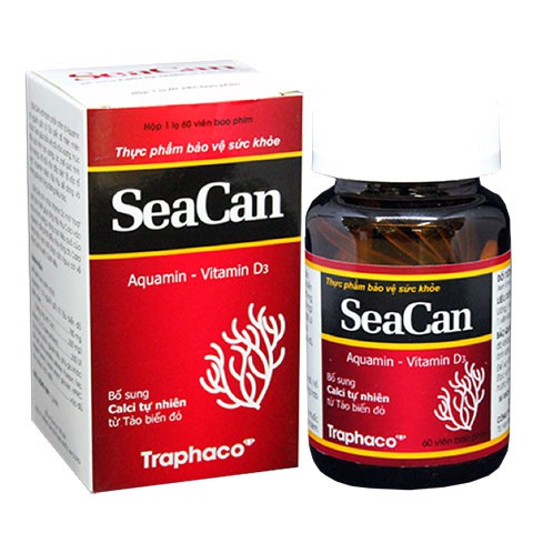 Viên uống Seacan - Hỗ trợ giúp xương khớp chắc khỏe từ canxi tự nhiên (Lọ 60 viên)